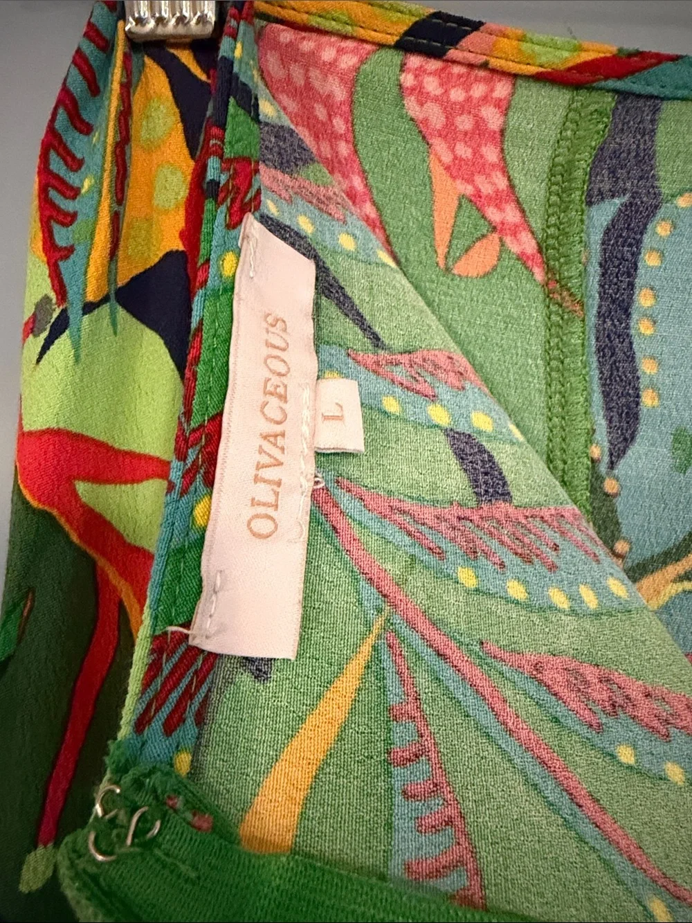Green Tropical Print Skirt - Picture 4 of 7